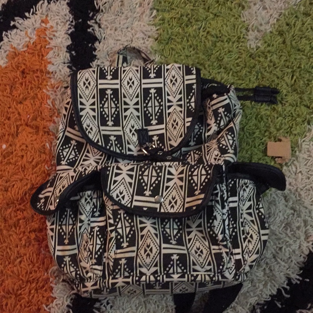 Black and white backpack